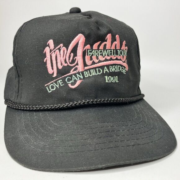 The Judds 1991 Farewell Tour Hat Cap Love Can Build A Bridge Snapback Black Pink - Picture 1 of 12